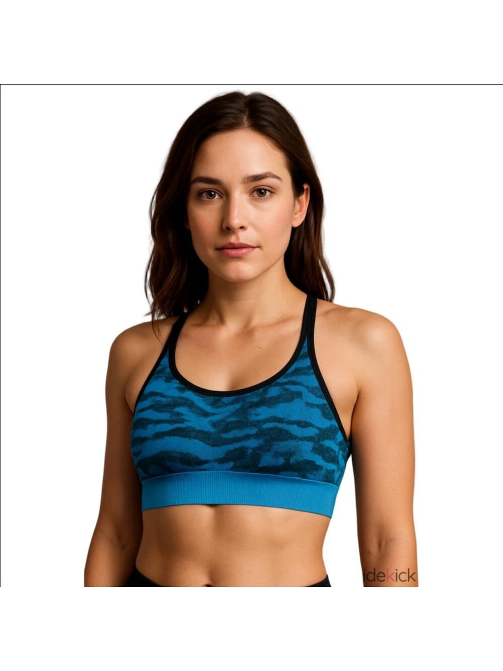 Champion Women's Duo Dry Seamless Sports Bra Blue Black Extra Small